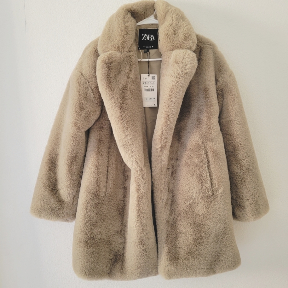 Zara faux fur coat